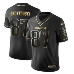 Men Tampa Bay Buccaneers #87 Rob Gronkowski Nike Pewter Golden Edition Vapor Limited Jersey