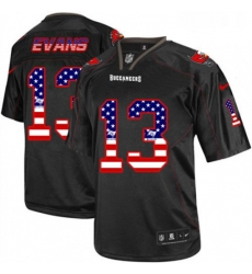 Mens Nike Tampa Bay Buccaneers 13 Mike Evans Elite Black USA Flag Fashion NFL Jersey