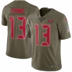 Mens Nike Tampa Bay Buccaneers 13 Mike Evans Limited Olive 2017 Salute to Service NFL Jersey