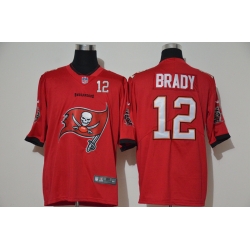 Nike Buccaneers 12 Tom Brady Red Team Big Logo Number Vapor Untouchable Limited Jersey