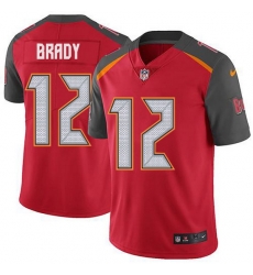 Nike Buccaneers 12 Tom Brady Red Team Color Men Stitched NFL Vapor Untouchable Limited Jersey