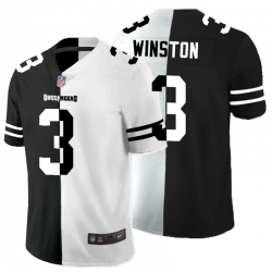 Nike Buccaneers 3 Jameis Winston Black And White Split Vapor Untouchable Limited Jersey (1)