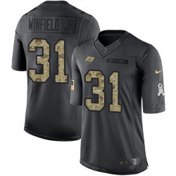 Nike Buccaneers 31 Antoine Winfield Jr  Black Men Stitched NFL Limited 2016 Salute to Service Jersey