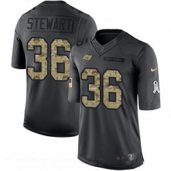 Nike Buccaneers 36 M J  Stewart Black Men Stitched NFL Limited 2016 Salute to Service Jersey