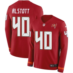 Nike Buccaneers 40 Mike Alstott Red Team Color Men s Stitched NFL Limited Therma Long Sleeve Jersey