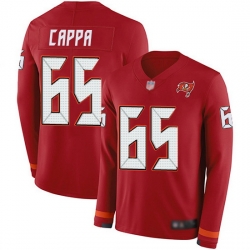 Nike Buccaneers 65 Alex Cappa Red Team Color Men Stitched NFL Limited Therma Long Sleeve Jersey