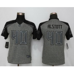 Nike Buccaneers #40 Mike Alstott Gray Women Stitched NFL Limited Gridiron Gray Jersey