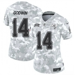 Women Tampa Bay Buccaneers 14 Chris Godwin 2024 F U S E Arctic Camo Salute To Service Limited Stitched Football Jersey