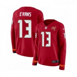 Womens Nike Tampa Bay Buccaneers 13 Mike Evans Limited Red Therma Long Sleeve NFL Jersey