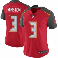 Womens Nike Tampa Bay Buccaneers 3 Jameis Winston Red Team Color Vapor Untouchable Limited Player NFL Jersey