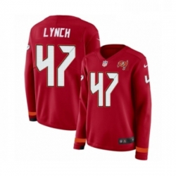 Womens Nike Tampa Bay Buccaneers 47 John Lynch Limited Red Therma Long Sleeve NFL Jersey