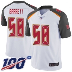 Youth Buccaneers 58 Shaquil Barrett White Stitched Football 100th Season Vapor Limited Jersey