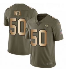 Youth Nike Tampa Bay Buccaneers 50 Vita Vea Limited OliveGold 2017 Salute to Service NFL Jersey