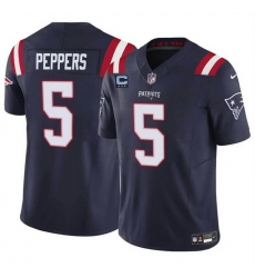 Men New England Patriots 5 Jabrill Peppers Navy F U S E  With 3 Star C Patch Vapor Limited Stitched Football Jersey