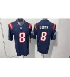Men New England Patriots  8 Stefon Diggs Navy F U S E  Vapor Limited Stitched Football Jersey