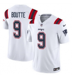 Men New England Patriots 9 Kayshon Boutte White 2025 F U S E  Vapor Limited Stitched Football Jersey