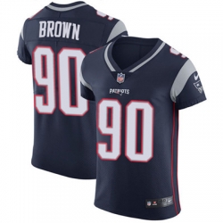 Men Nike Patriots #90 Malcom Brown Navy Blue Team Color Stitched NFL Vapor Untouchable Elite Jersey