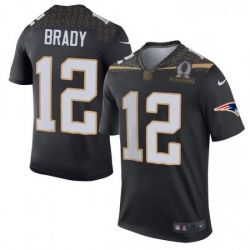 Mens Nike New England Patriots 12 Tom Brady Elite Black Team Irvin 2016 Pro Bowl NFL Jersey