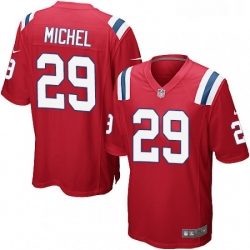 Mens Nike New England Patriots 29 Sony Michel Game Red Alternate NFL Jersey