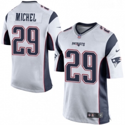 Mens Nike New England Patriots 29 Sony Michel Game White NFL Jersey