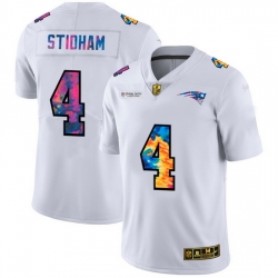 New England Patriots 4 Jarrett Stidham Men White Nike Multi Color 2020 NFL Crucial Catch Limited NFL Jersey