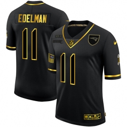 Nike New England Patriots 11 Julian Edelman Black Gold 2020 Salute To Service Limited Jersey