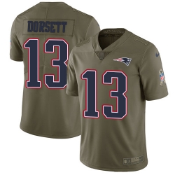 Nike Patriots #13 Phillip Dorsett Olive Mens Stitched NFL Limited 2017 Salute To Service Jersey