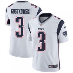 Nike Patriots #3 Stephen Gostkowski White Mens Stitched NFL Vapor Untouchable Limited Jersey