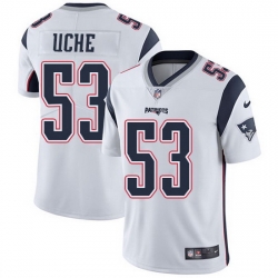 Nike Patriots 53 Josh Uche White Men Stitched NFL Vapor Untouchable Limited Jersey