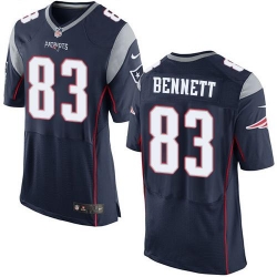 Nike Patriots #83 Martellus Bennett Navy Blue Team Color Mens Stitched NFL Elite Jersey