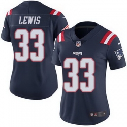 Nike Patriots #33 Dion Lewis Navy Blue Womens Stitched NFL Limited Rush Jersey