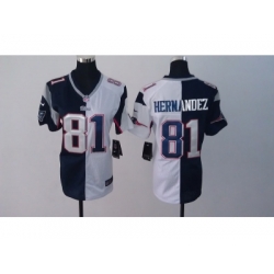 Nike Women New England Patriots #81 Aaron Hernandez white-blue[Elite split]