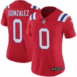 Women New England Patriots 0 Christian Gonzalez Red Stitched Vapor Limited Jersey