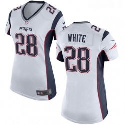 Womens Nike New England Patriots 28 James White Game White NFL Jersey