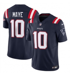 Youth New England Patriots 10 Drake Maye Navy 2024 Draft F U S E Vapor Limited Stitched Football Jersey
