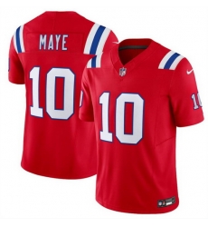 Youth New England Patriots 10 Drake Maye Red 2024 Draft F U S E  Vapor Limited Stitched Football Jersey