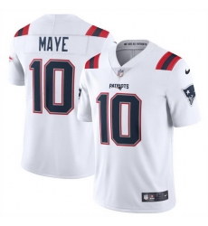 Youth New England Patriots 10 Drake Maye White 2024 Draft Vapor Limited Stitched Football Jersey