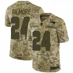 Youth Nike New England Patriots 24 Stephon Gilmore Limited Camo 2018 Salute to Service NFL Jersey