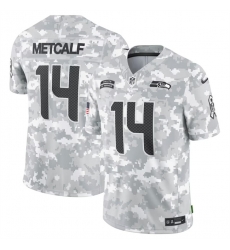 Men Seattle Seahawks 14 DK Metcalf 2024 Arctic Camo Salute To Service Limited Stitched Football Jersey