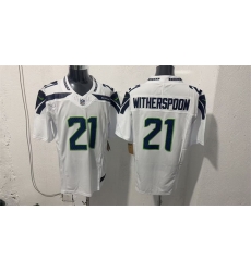 Men Seattle Seahawks  21 Devon Witherspoon White 2026 F U S E  Vapor Untouchable Limited Stitched Football Jersey