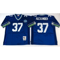 Men Seattle Seahawks 37 Shaun Alexander Blue M&N Throwback Jersey