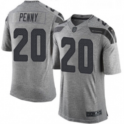 Mens Nike Seattle Seahawks 20 Rashaad Penny Limited Gray Gridiron NFL Jersey