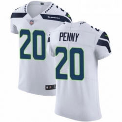 Mens Nike Seattle Seahawks 20 Rashaad Penny White Vapor Untouchable Elite Player NFL Jersey