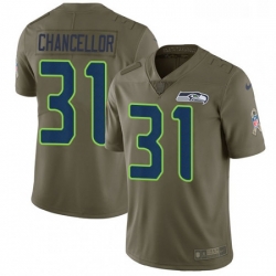 Mens Nike Seattle Seahawks 31 Kam Chancellor Limited Olive 2017 Salute to Service NFL Jersey