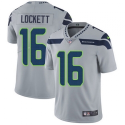 Nike Seahawks #16 Tyler Lockett Grey Alternate Mens Stitched NFL Vapor Untouchable Limited Jersey