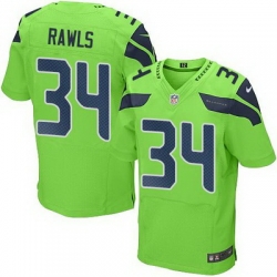 Nike Seahawks #34 Thomas Rawls Green Mens Stitched NFL Elite Rush Jersey