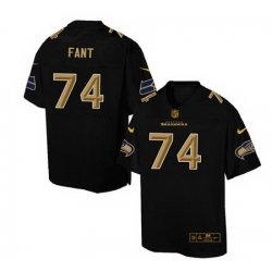 Nike Seahawks #74 George Fant Black Men Stitched NFL Elite Pro Line Gold Collection Jersey