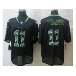 Nike Seattle Seahawks 11 Percy Harvin Black Elite Lights Out FsshionNFL Jersey