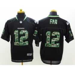 Nike Seattle Seahawks 12 Fan Black Elite Camo Fashion NFL Jersey