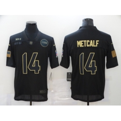 Nike Seattle Seahawks 14 DK Metcalf Black 2020 Salute To Service Limited Jersey